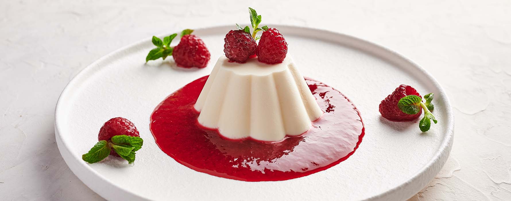 panna cotta de frambuesas